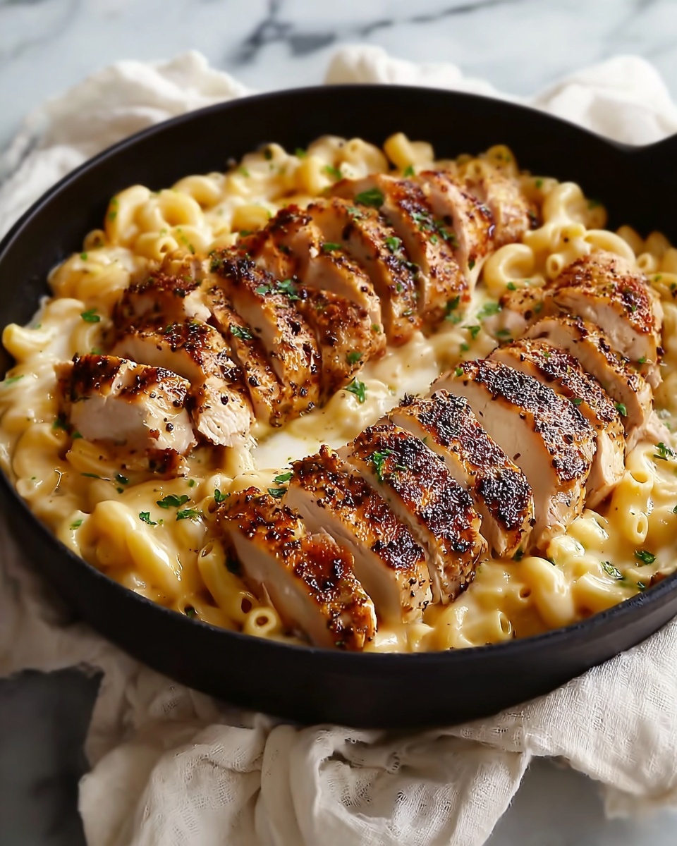 Spicy Honey Pepper Chicken with Creamy Macaroni and Cheese Recipe - Recipe Image