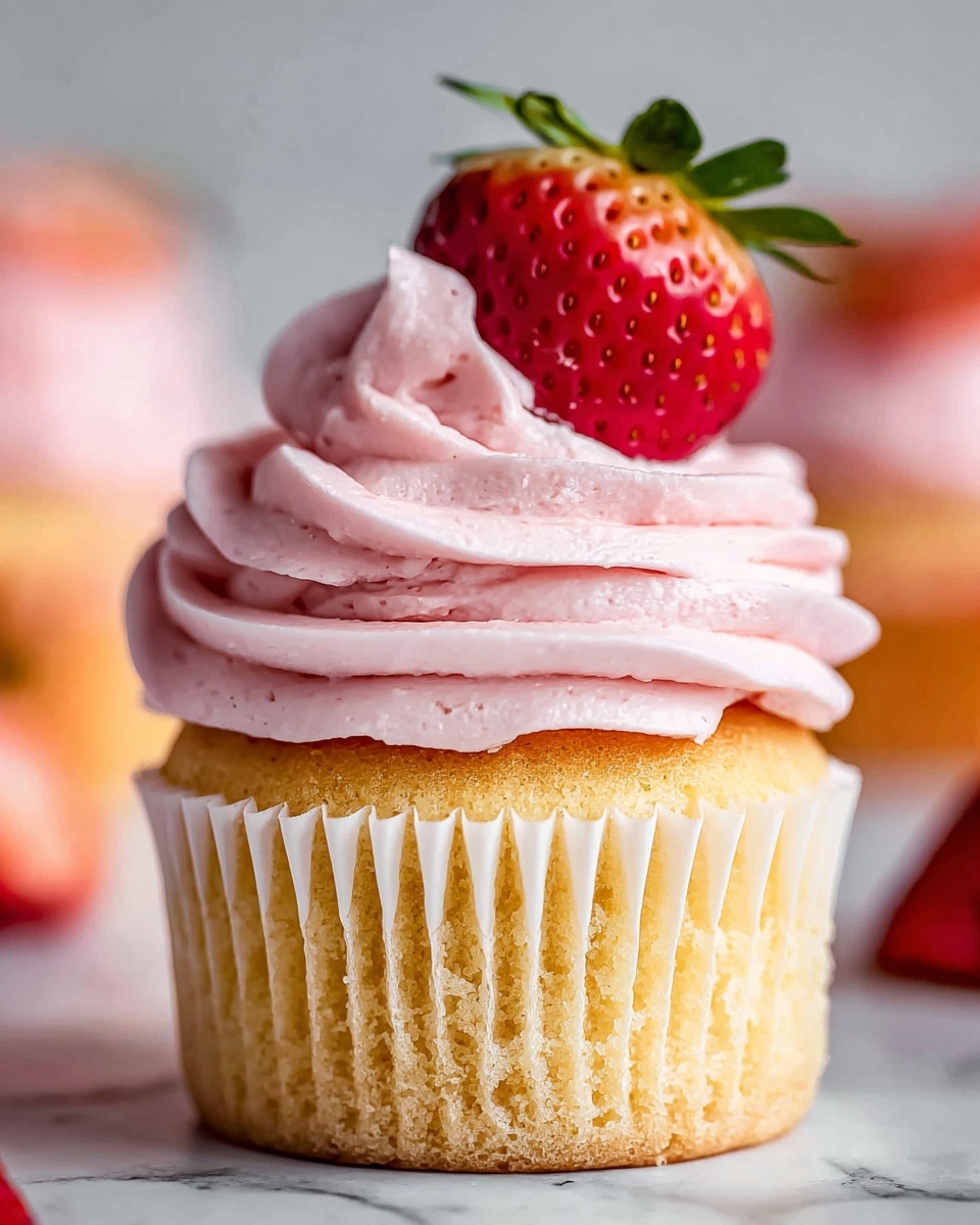 Strawberry Cupcakes with Cream Cheese Frosting Recipe - Recipe Image