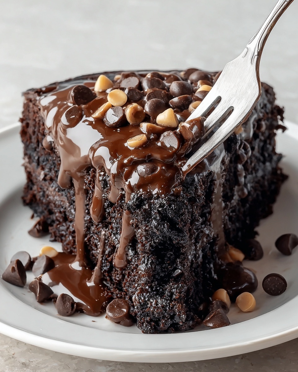Slow Cooker Double Chocolate Peanut Butter Pudding Cake Recipe - Recipe Image