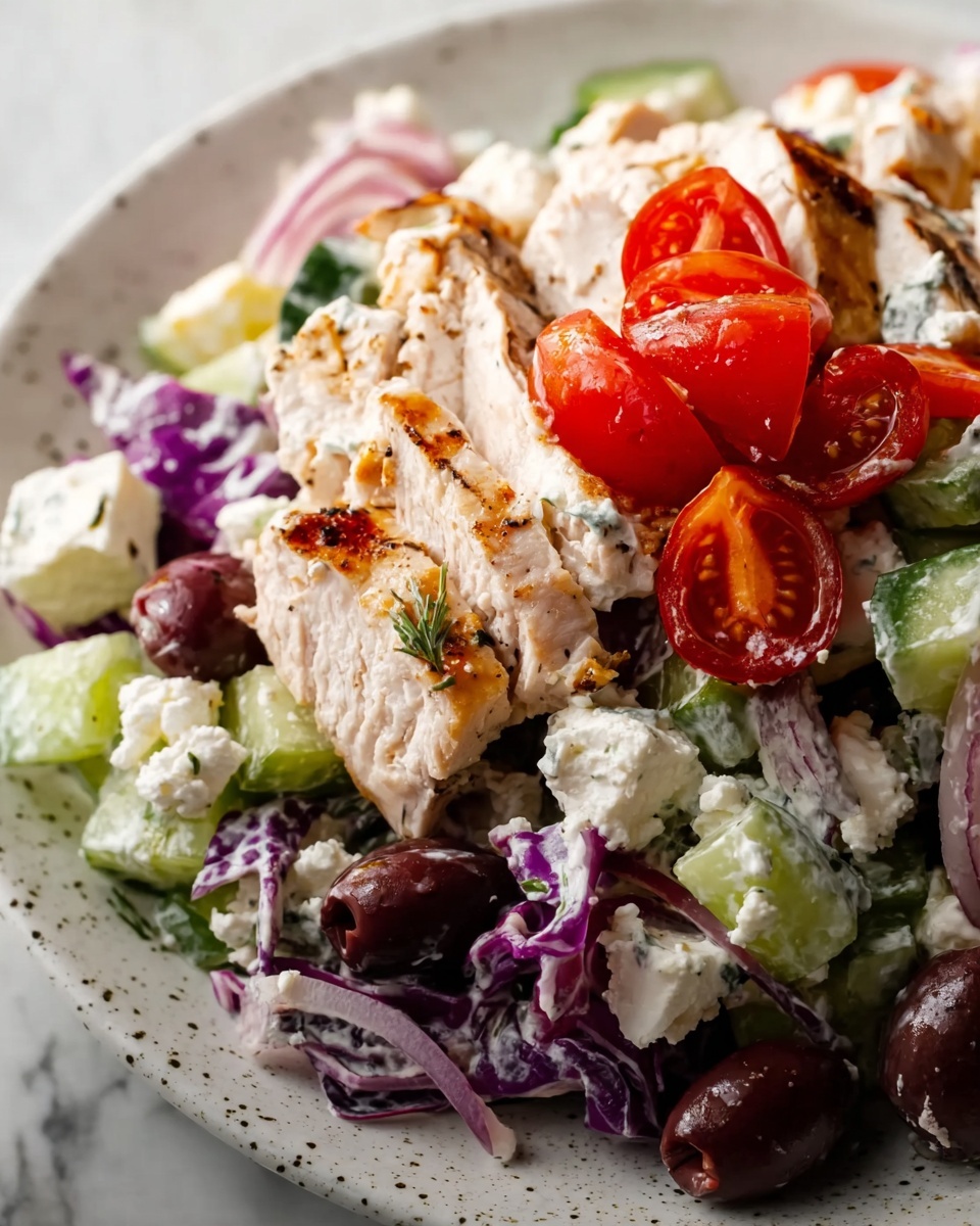 Healthy Greek Chicken Salad Recipe - Recipe Image