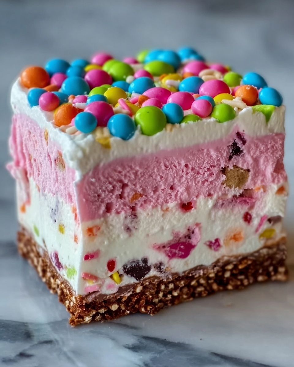 Funfetti Ice Cream Cake with Rainbow Sprinkles and Nerds Recipe - Recipe Image