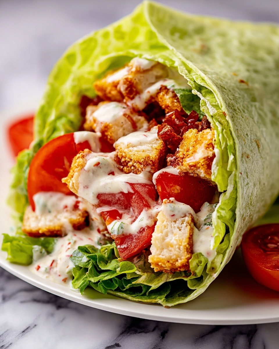 Chicken Caesar Salad Lettuce Wraps Recipe - Recipe Image