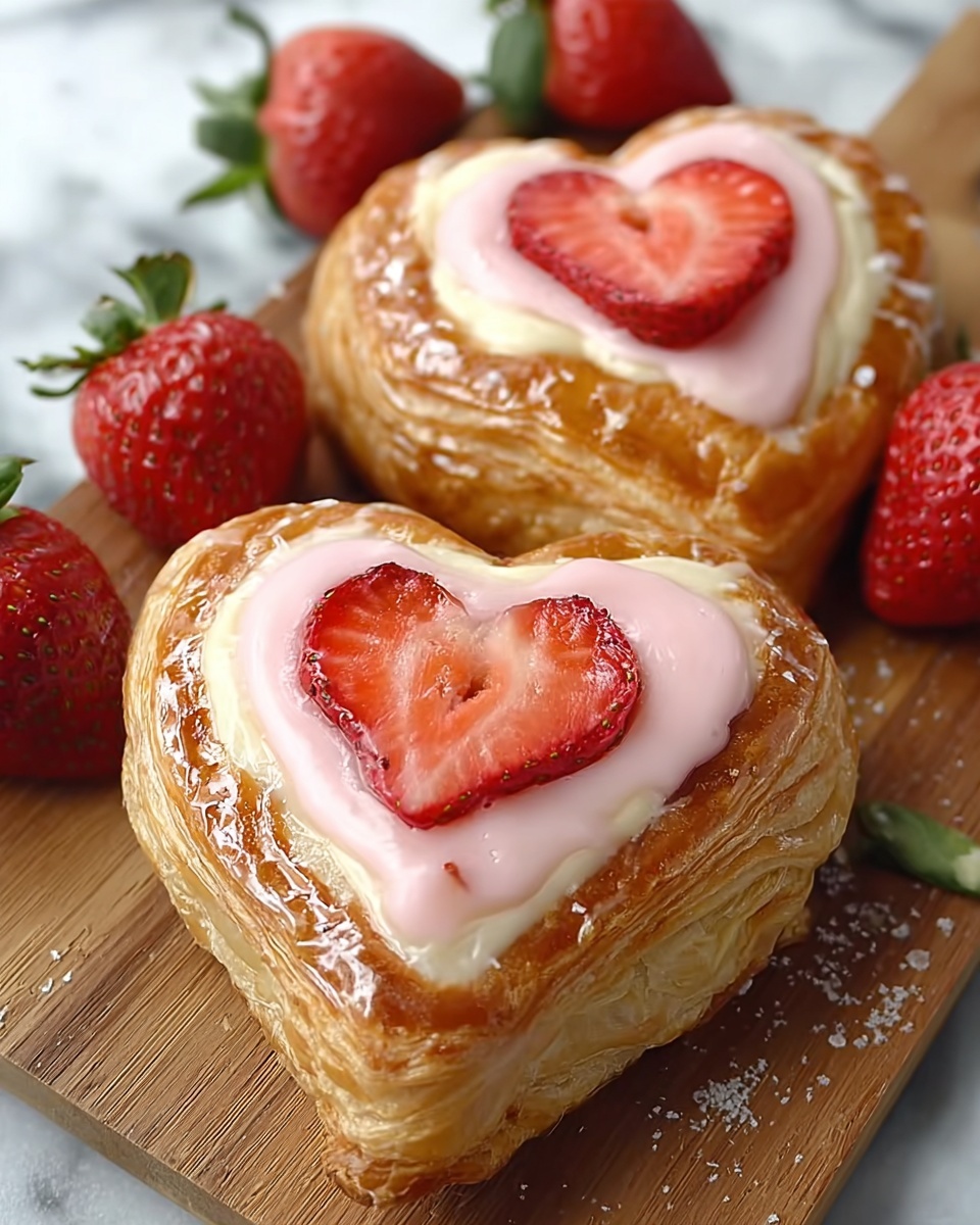 Strawberry Cream Cheese Heart Danishes Recipe - Recipe Image