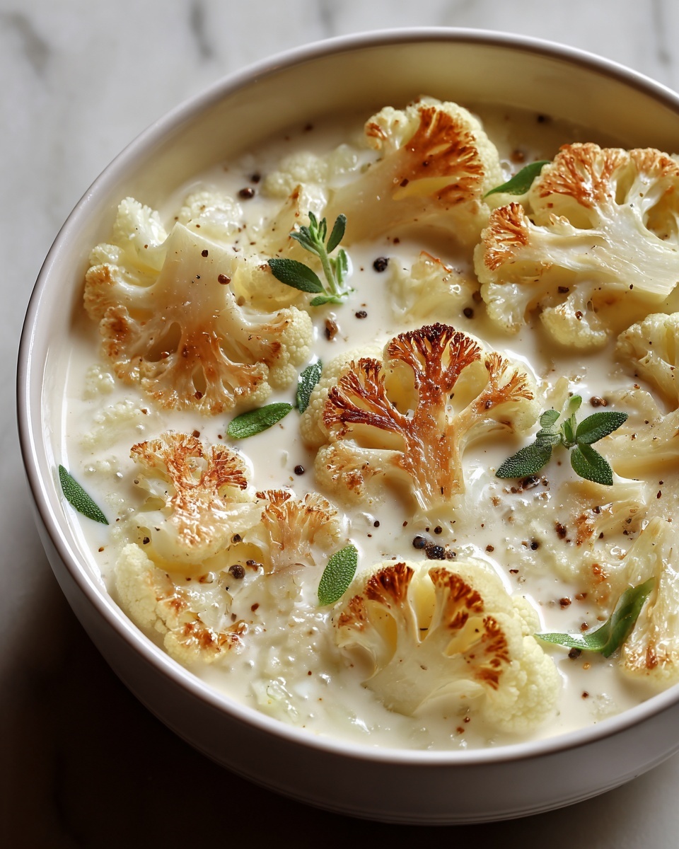 Cheddar Cauliflower and Roasted Garlic Soup Recipe - Recipe Image