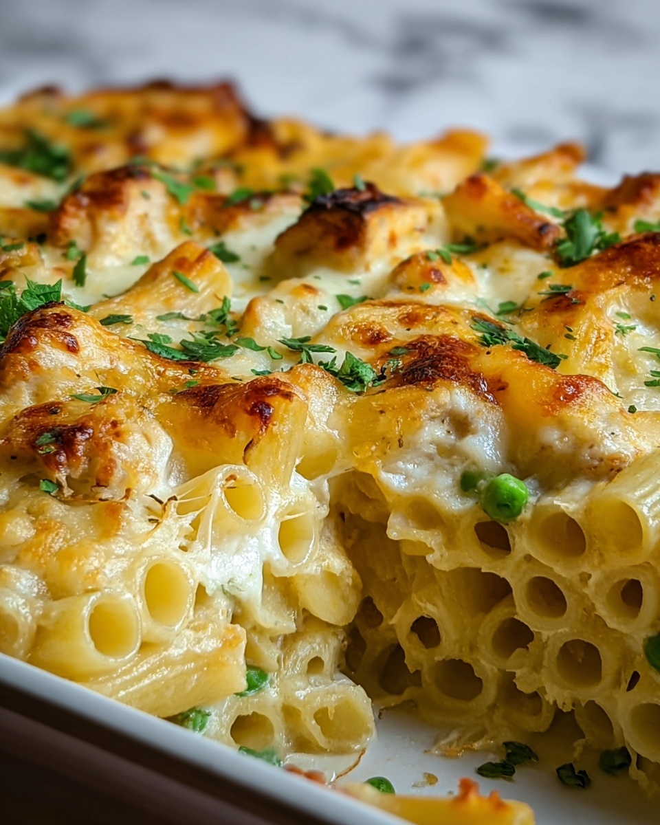 Creamy Chicken Pot Pie Pasta Bake Recipe - Recipe Image