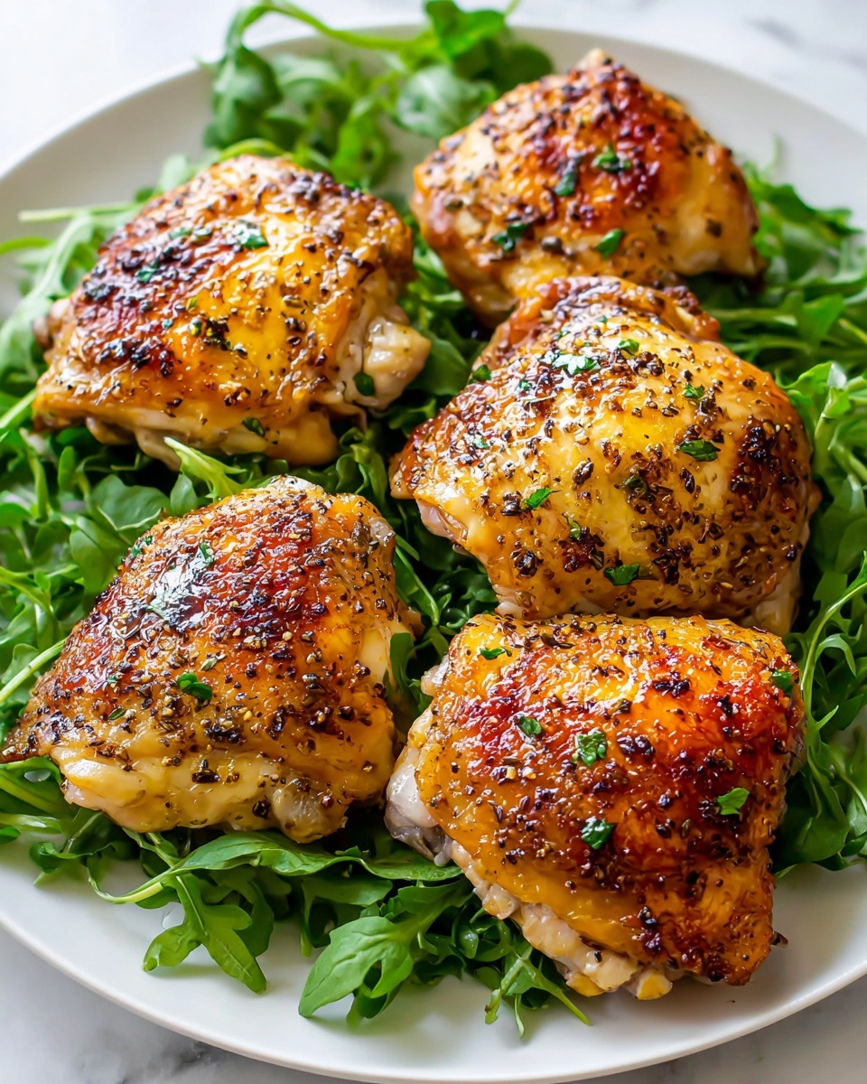 Oven Baked Chicken Thighs with Honey Mustard Glaze Recipe - Recipe Image