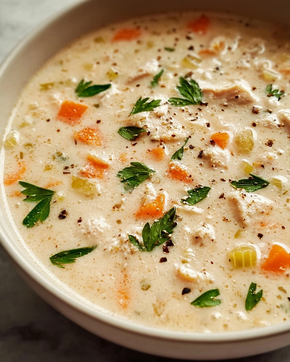 One Pot Creamy Italian Ground Chicken Soup Recipe - Recipe Image