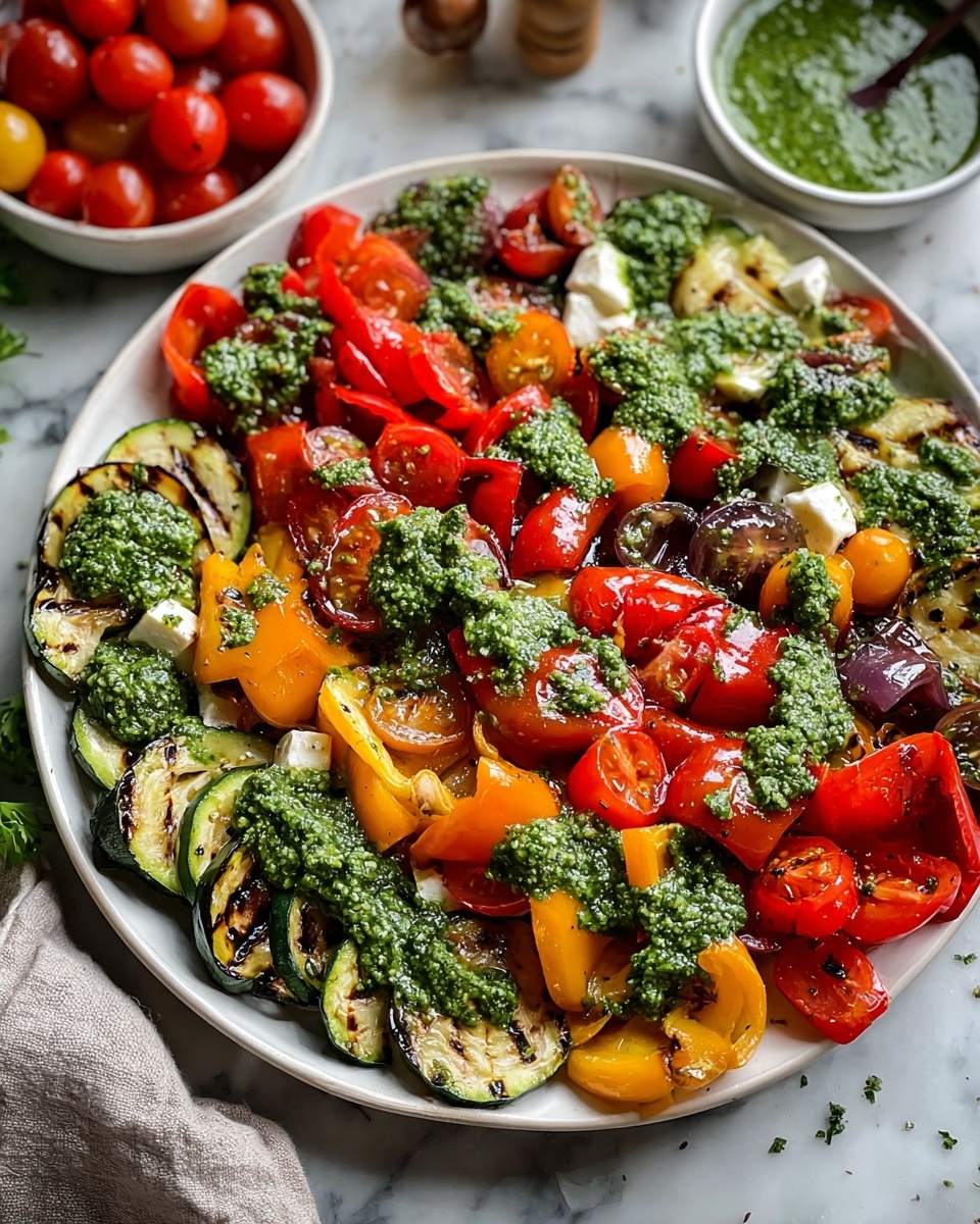 Summer Roasted Vegetable and Farro Salad with Chimichurri Dressing Recipe - Recipe Image