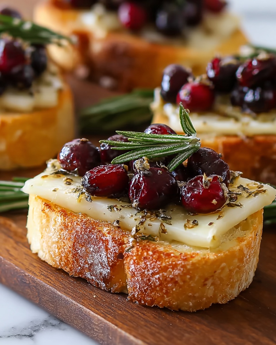 Crispy Crostini with Balsamic Roasted Cranberries and Creamy Brie Recipe - Recipe Image