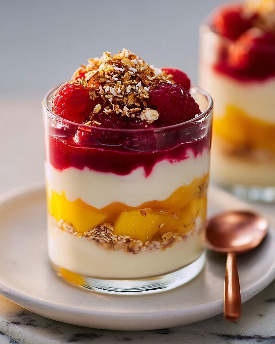 Raspberry & Mango Yogurt Parfait Recipe - Recipe Image