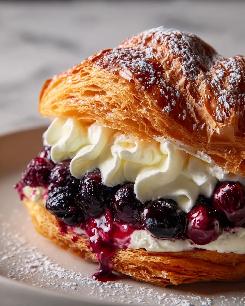 Berries and Cream Filled Croissants Recipe - Recipe Image