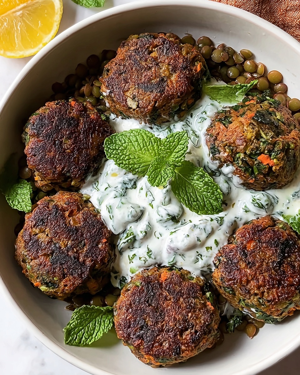 Baked Greek Lentil Meatballs with Tzatziki Recipe - Recipe Image