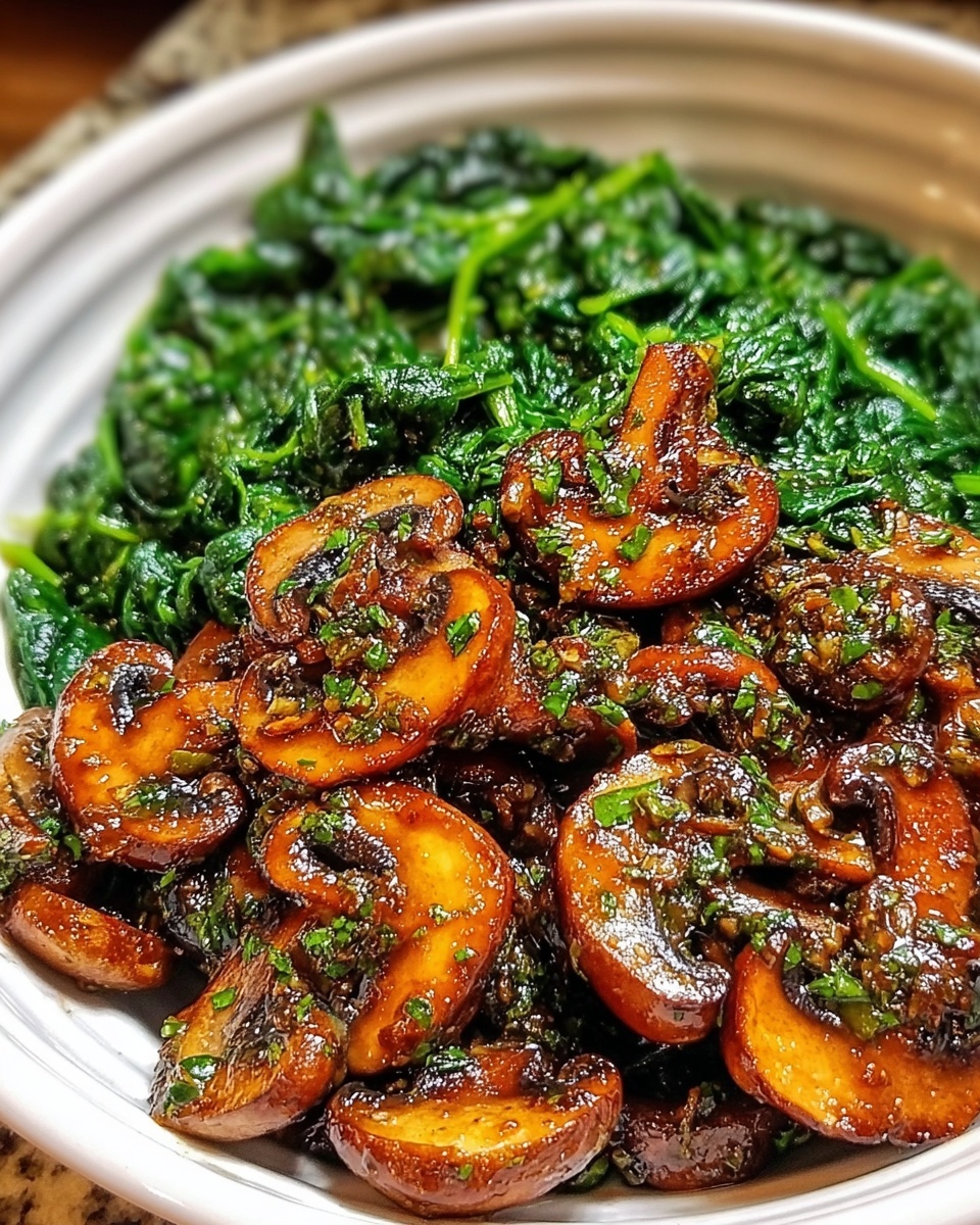 Sautéed Mushrooms with Spinach Recipe - Recipe Image