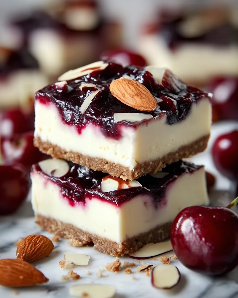 Cherry Almond Cheesecake Bars Recipe - Recipe Image