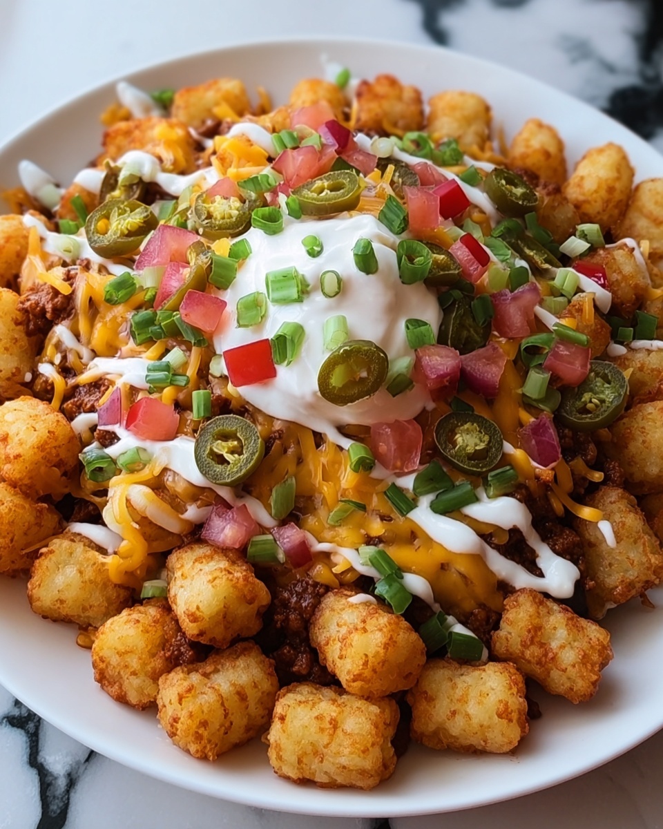 Loaded Cowboy BBQ Tater Tot Nachos Recipe - Recipe Image