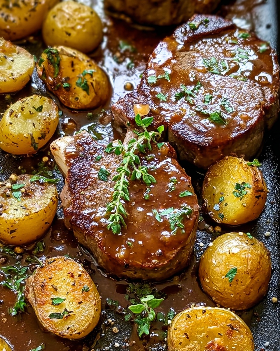 Easy Sheet Pan Beef Chops & Potatoes: One-Pan Dinner Recipe - Recipe Image