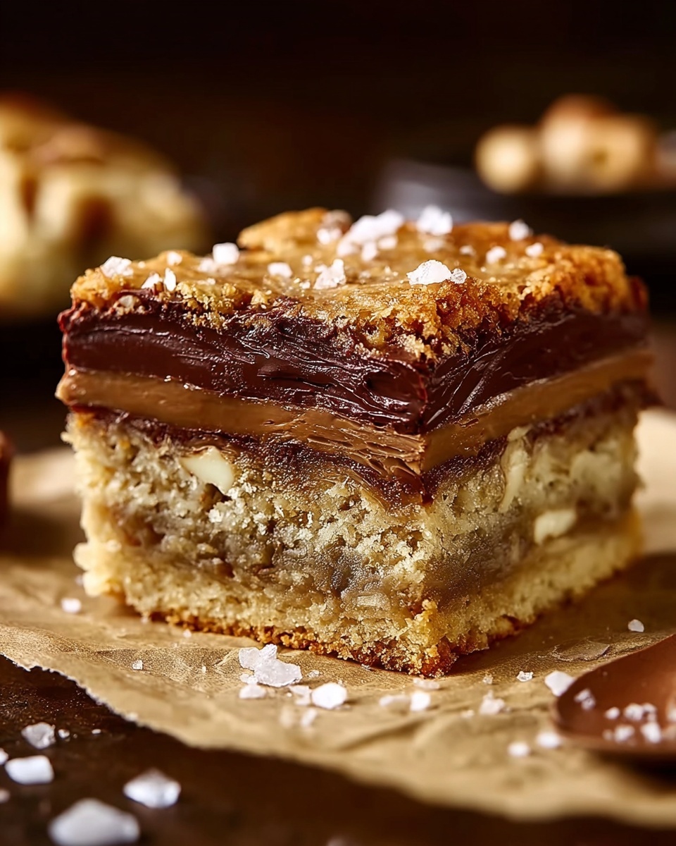 Nutella Stuffed Salted Caramel Blondies Recipe - Recipe Image
