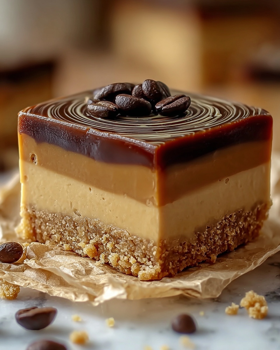 Elegant Coffee Caramel Cheesecake Bars Recipe - Recipe Image