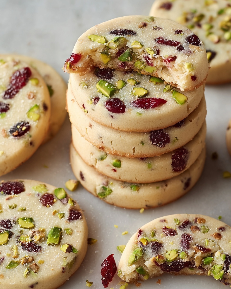 Cranberry Pistachio Shortbread Cookies Recipe - Recipe Image