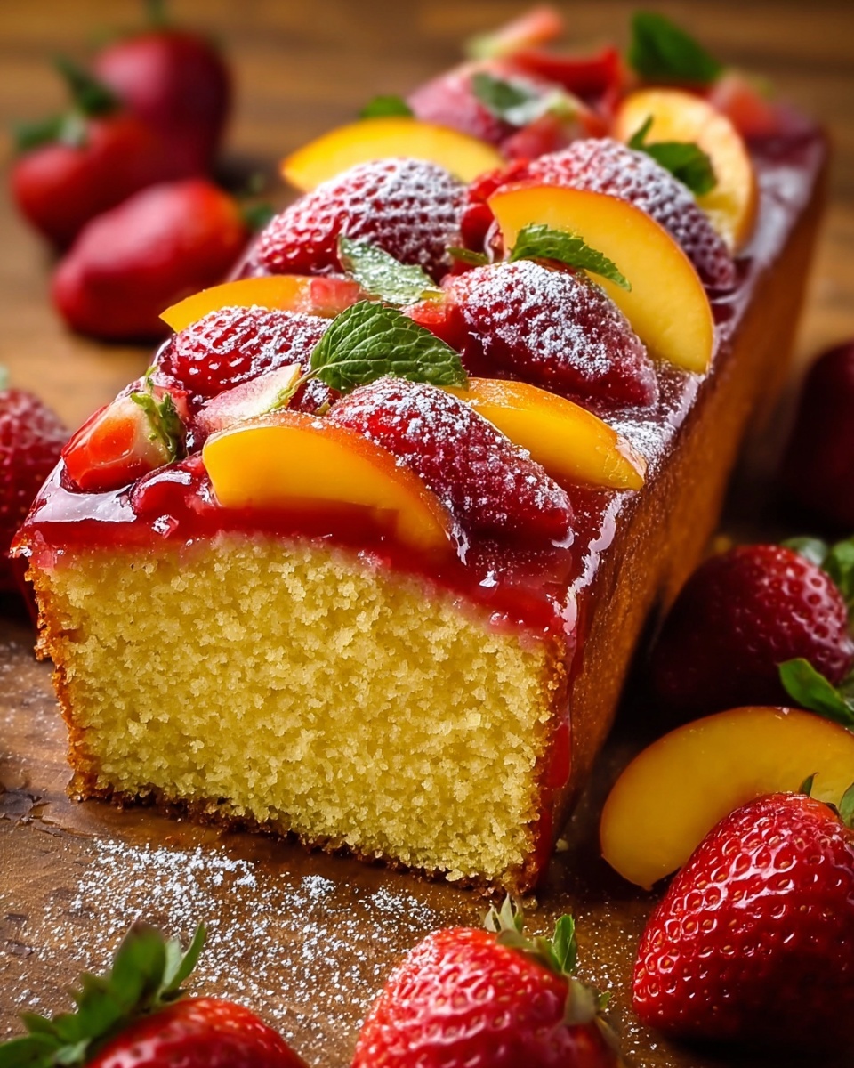 Refreshing Strawberry Peach Loaf Cake Recipe - Recipe Image
