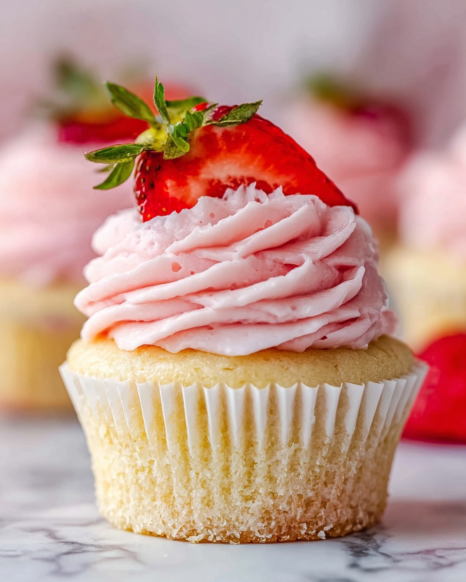 Strawberry Cupcakes with Cream Cheese Frosting Recipe - Recipe Image