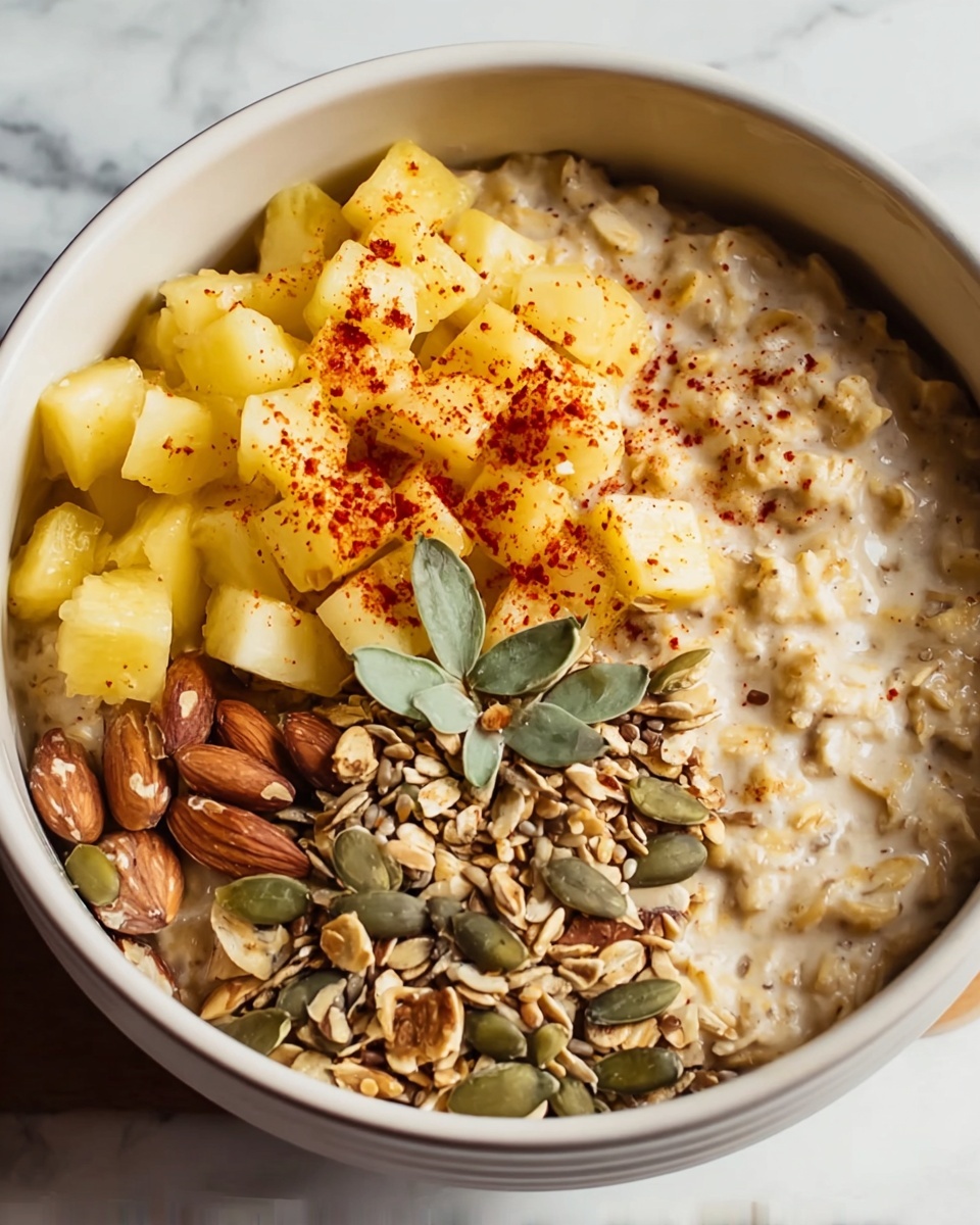 Pumpkin Spice Oatmeal with Diced Apples, Pepitas, and Chia Seeds Recipe - Recipe Image