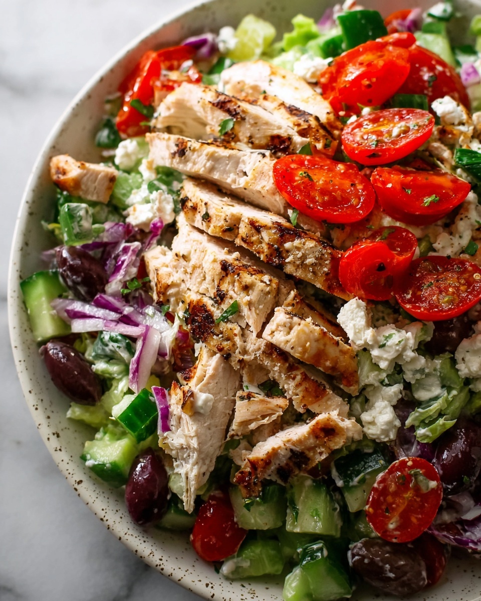 Healthy Greek Chicken Salad Recipe - Recipe Image