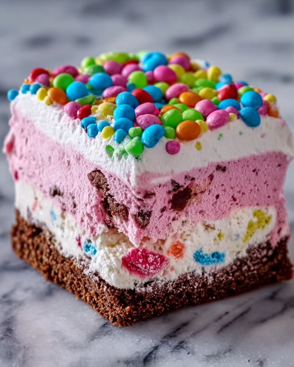 Funfetti Ice Cream Cake with Rainbow Sprinkles and Nerds Recipe - Recipe Image