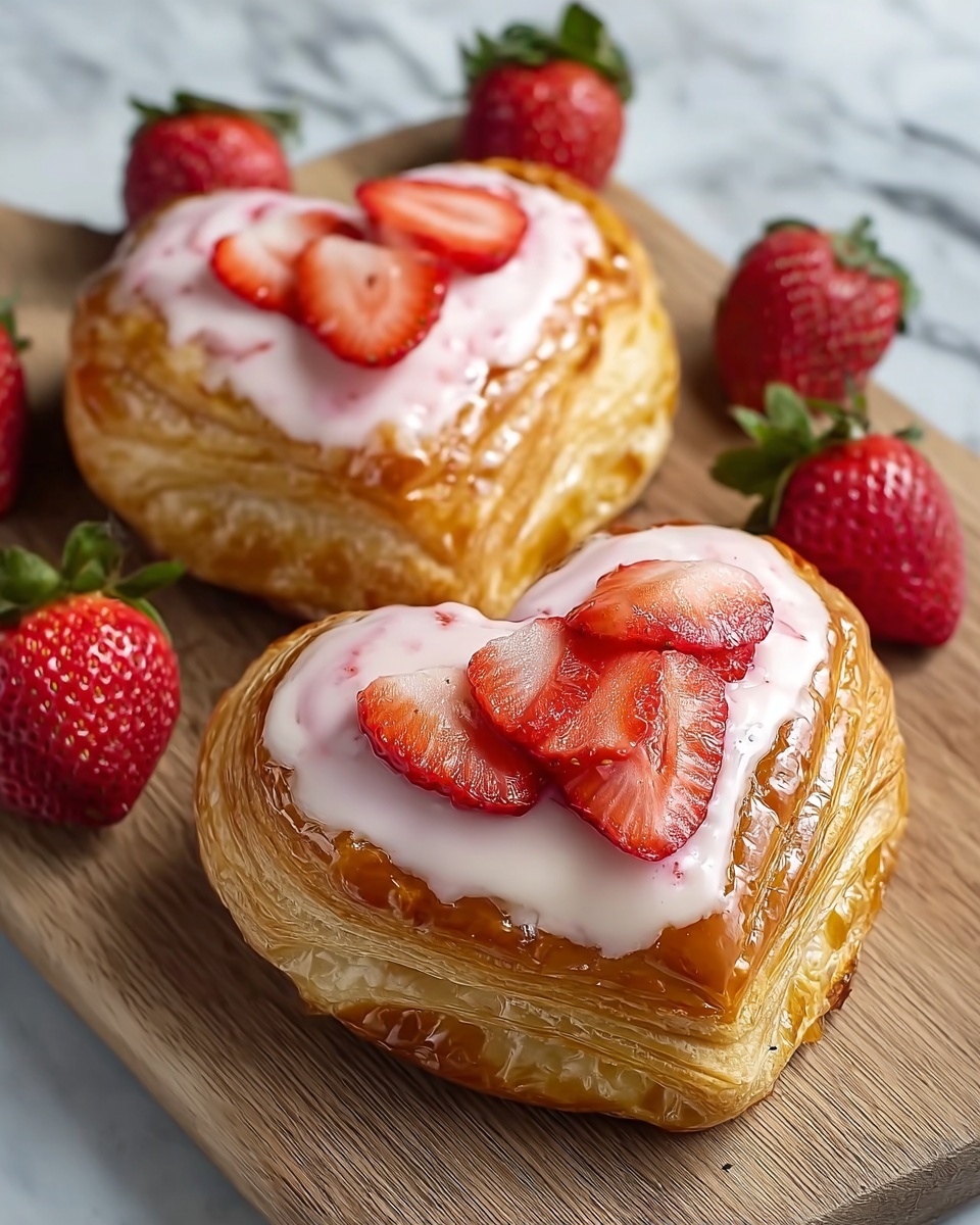 Strawberry Cream Cheese Heart Danishes Recipe - Recipe Image