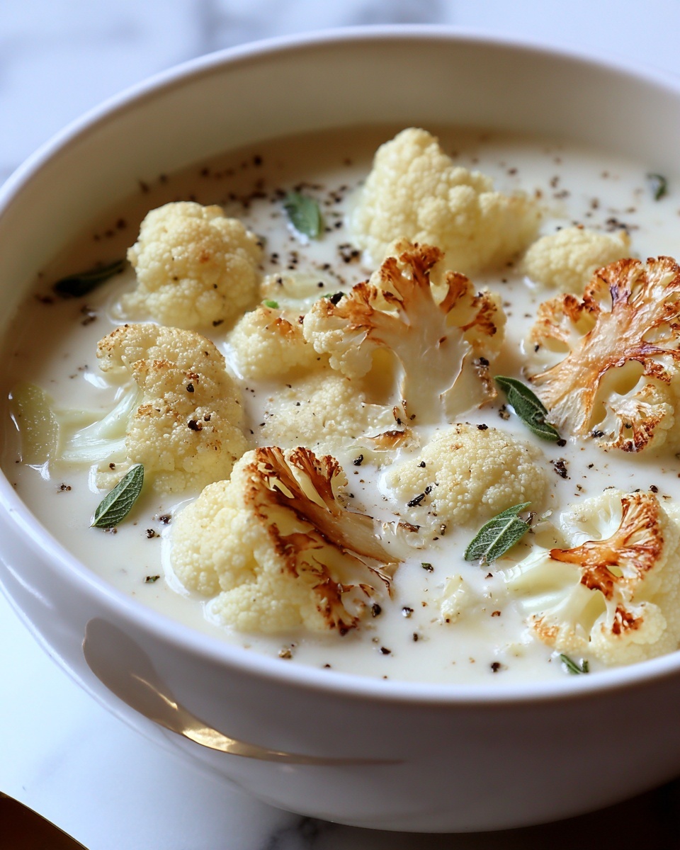 Cheddar Cauliflower and Roasted Garlic Soup Recipe - Recipe Image