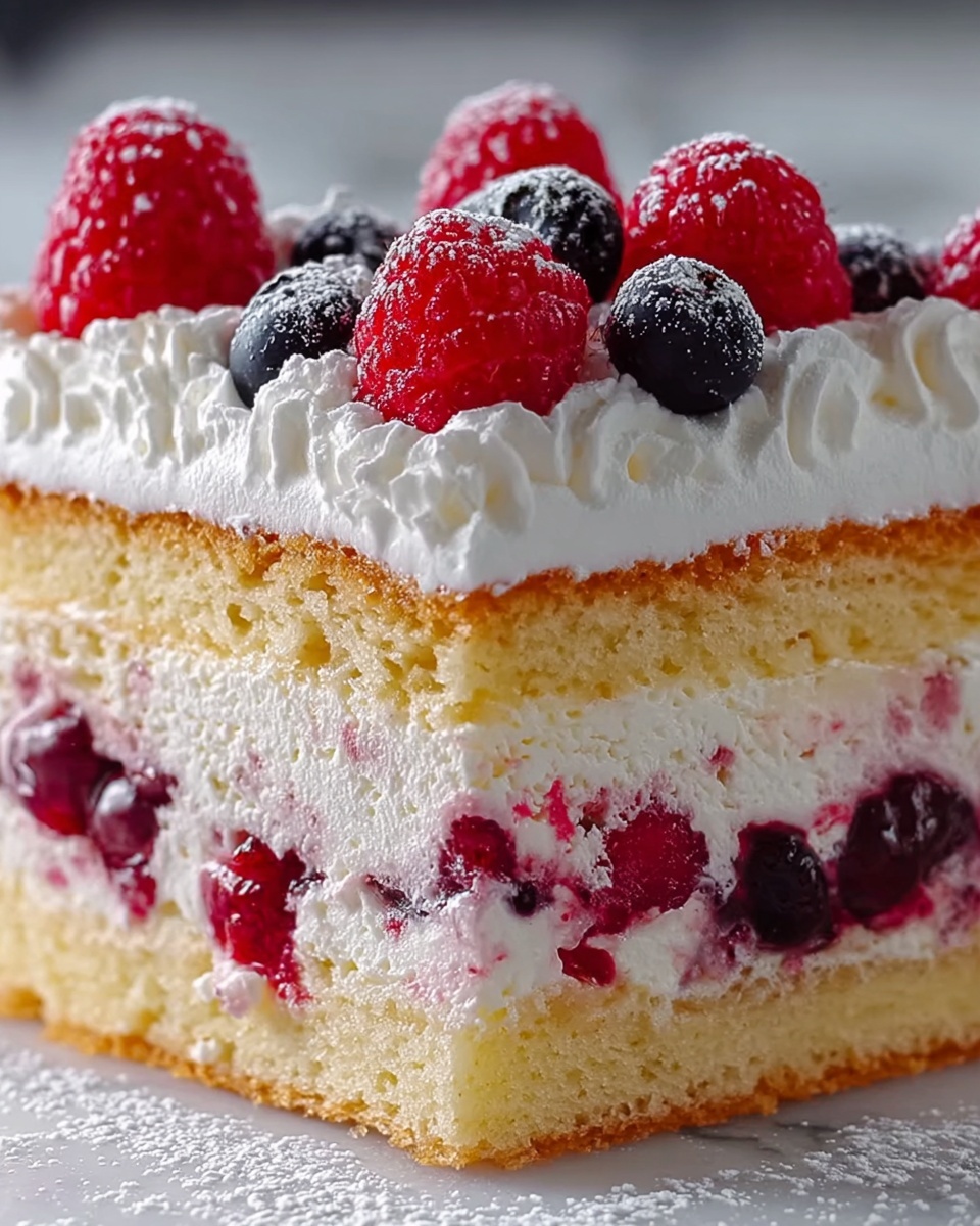 No-Bake Victoria Sponge Mousse Slice Recipe - Recipe Image