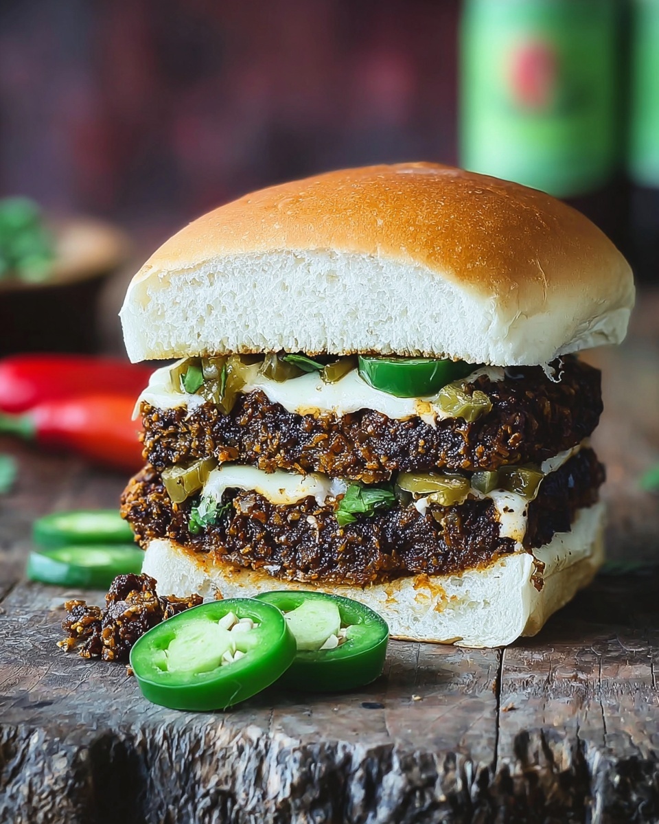 Jalapeno Popper Stuffed Black Bean Burgers Recipe - Recipe Image