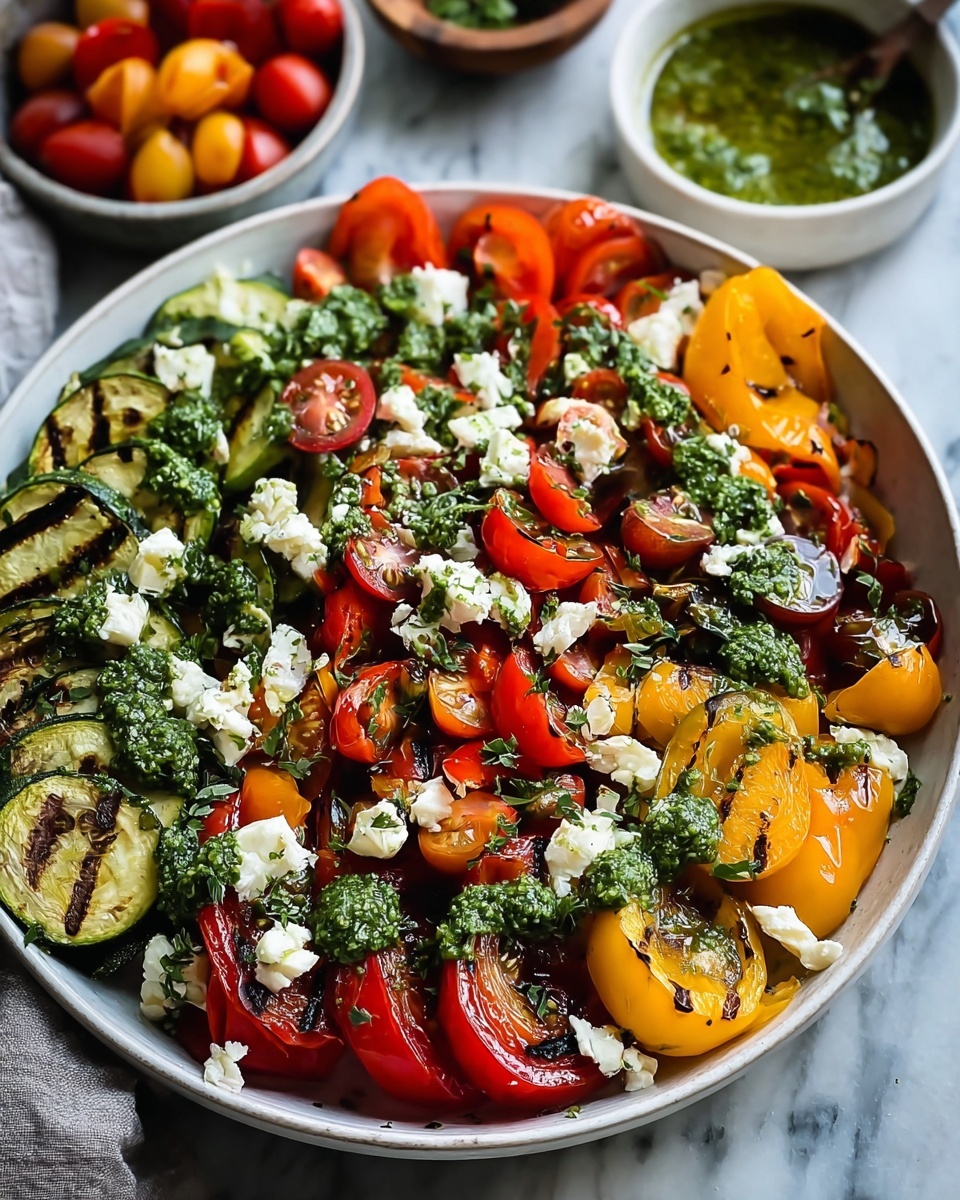 Summer Roasted Vegetable and Farro Salad with Chimichurri Dressing Recipe - Recipe Image