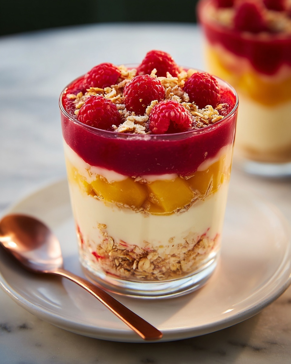 Raspberry & Mango Yogurt Parfait Recipe - Recipe Image