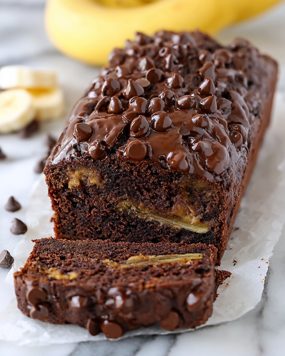 Chocolate Banana Bread with Chocolate Chips Recipe - Recipe Image