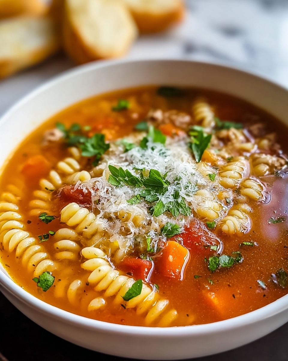 Beef & Tomato Macaroni Soup Recipe - Recipe Image