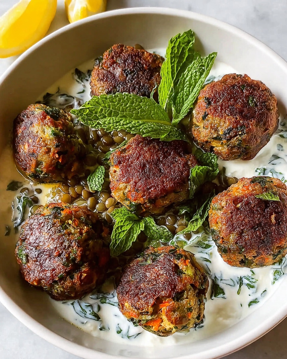 Baked Greek Lentil Meatballs with Tzatziki Recipe - Recipe Image
