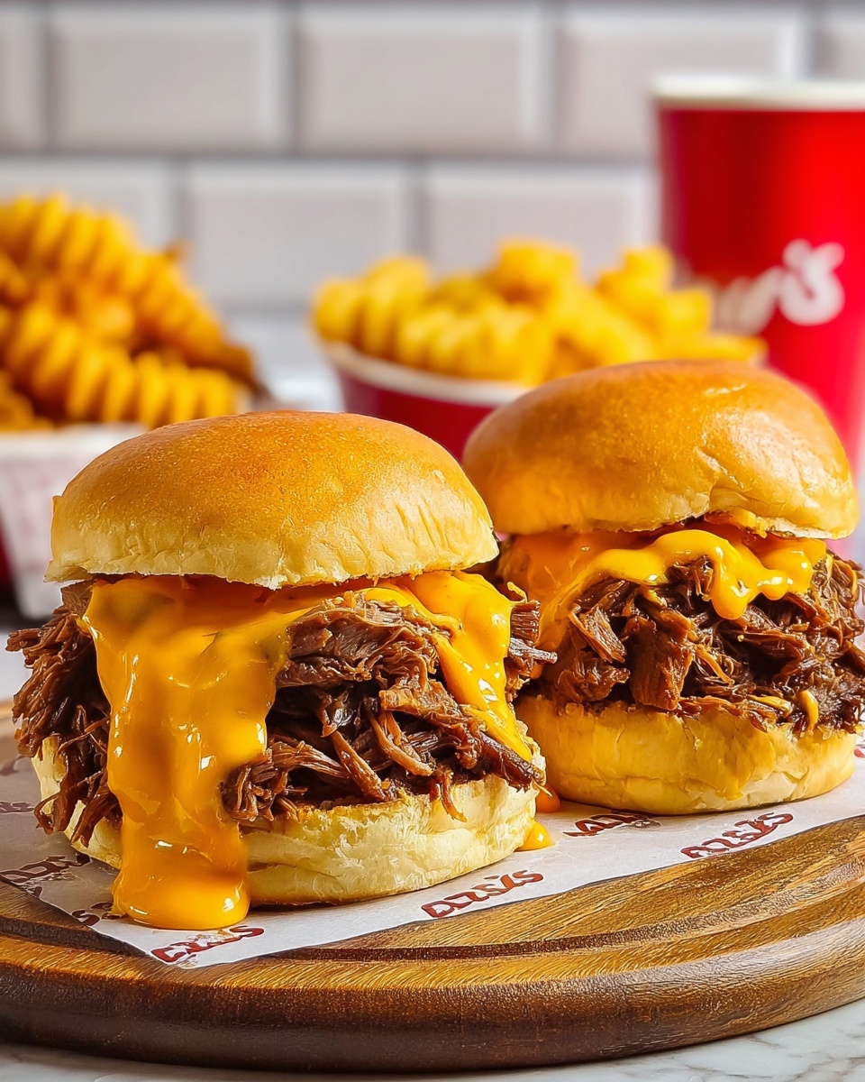 Slow Cooker Beef and Cheddar Sandwiches Recipe - Recipe Image