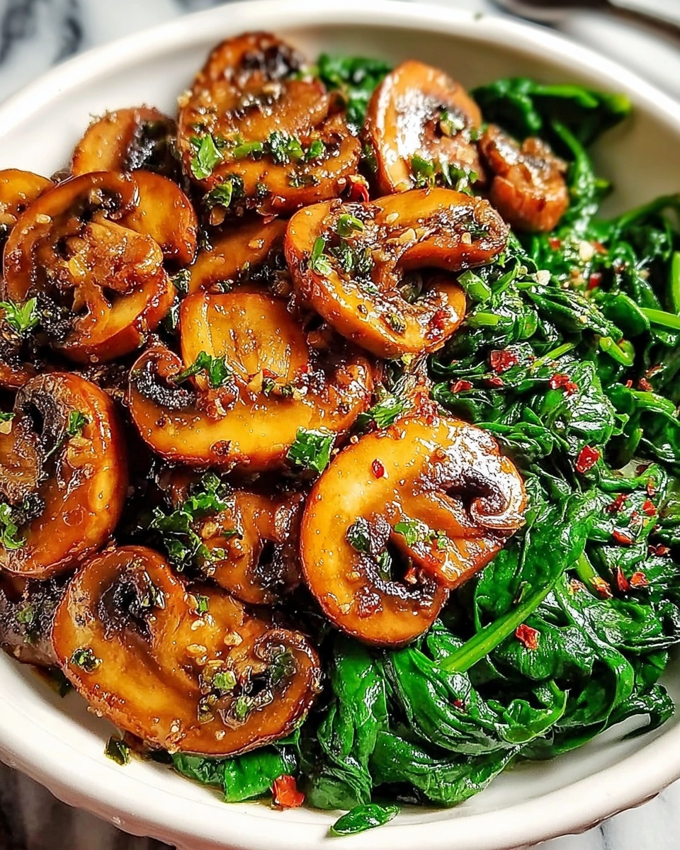 Sautéed Mushrooms with Spinach Recipe - Recipe Image