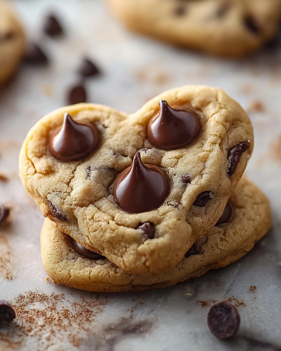 Heart-Shaped Chocolate Chip Cookies Recipe - Recipe Image