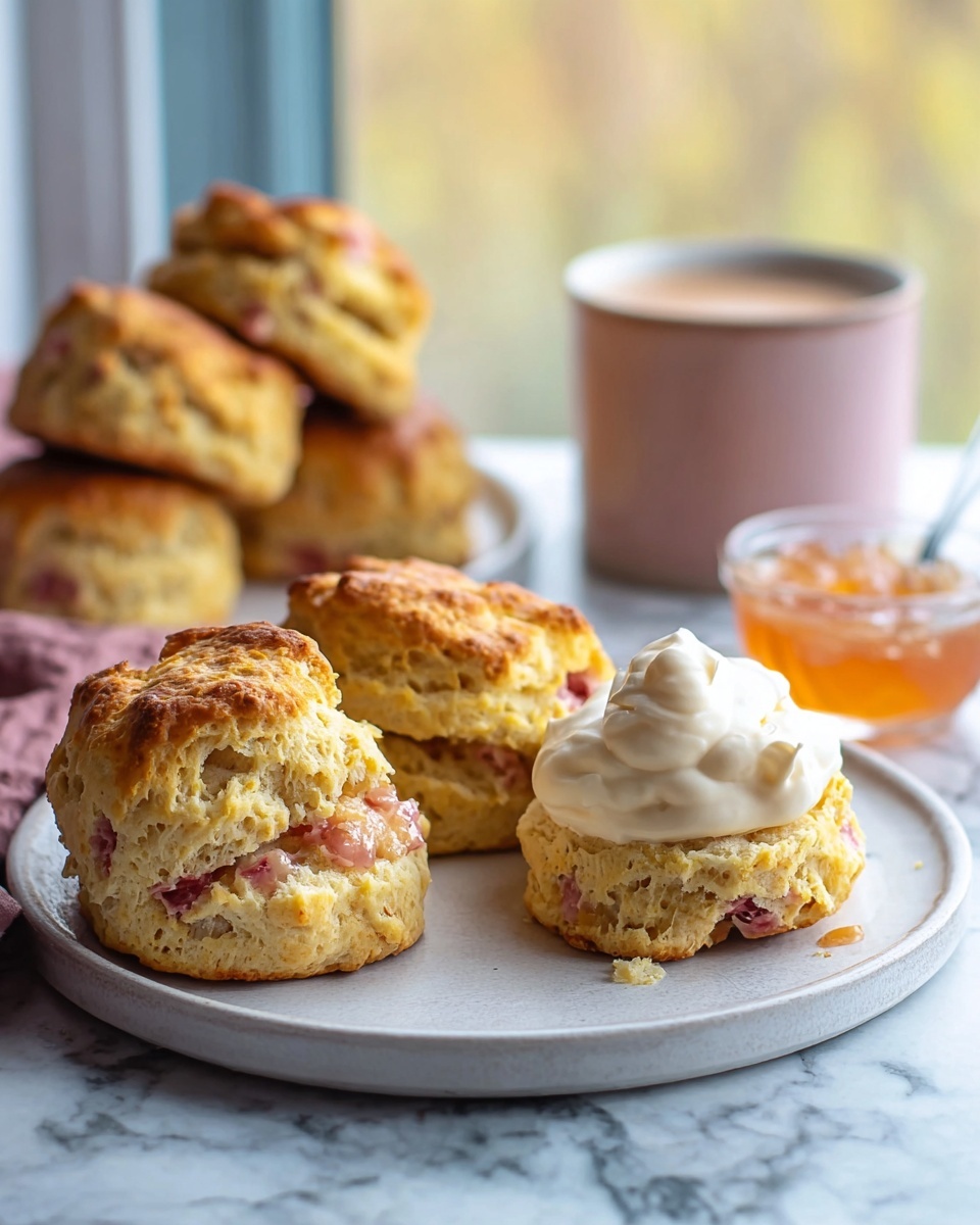 Rhubarb & Custard Scones Recipe - Recipe Image