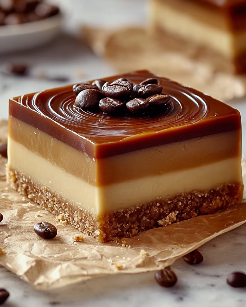 Elegant Coffee Caramel Cheesecake Bars Recipe - Recipe Image