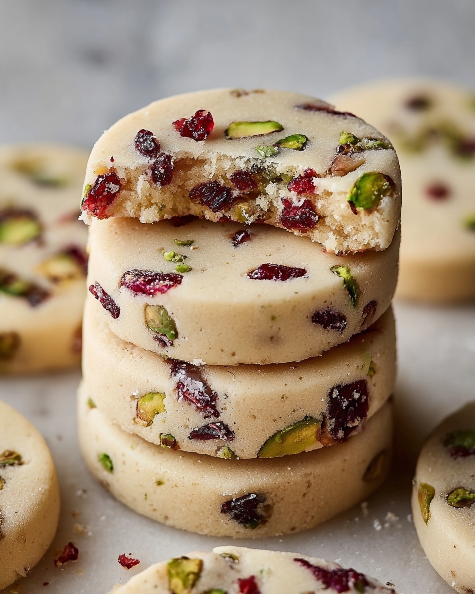 Cranberry Pistachio Shortbread Cookies Recipe - Recipe Image