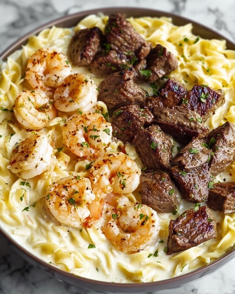 Cajun Shrimp and Steak Alfredo Pasta Recipe