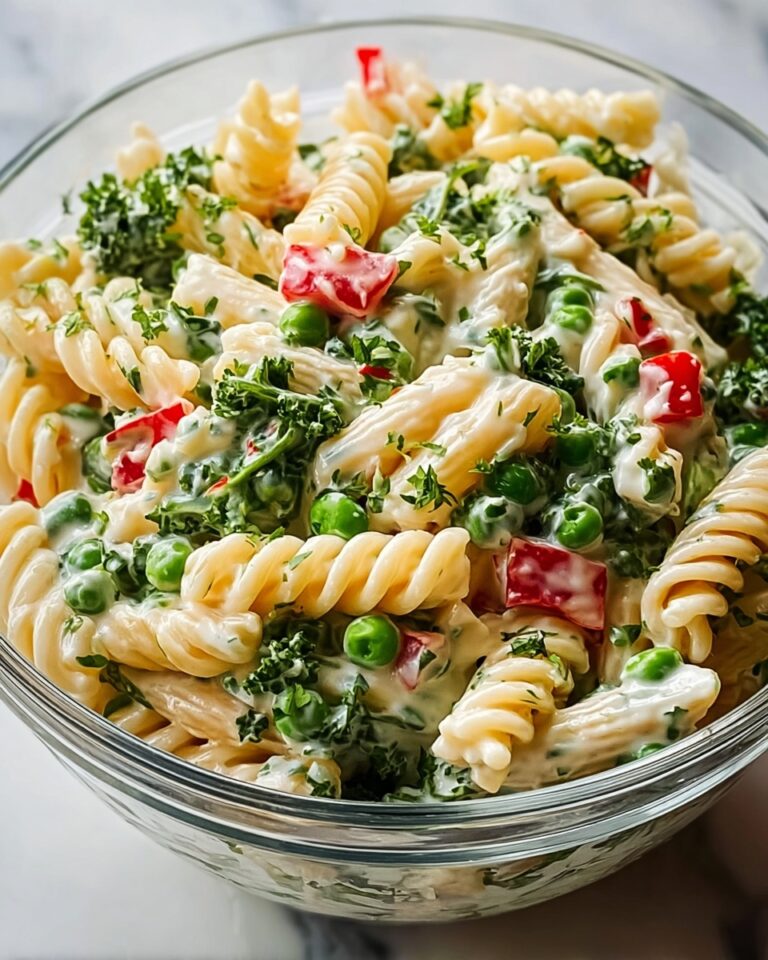 Healthy Creamy Pasta Salad with Veggies and Greek Yogurt Recipe