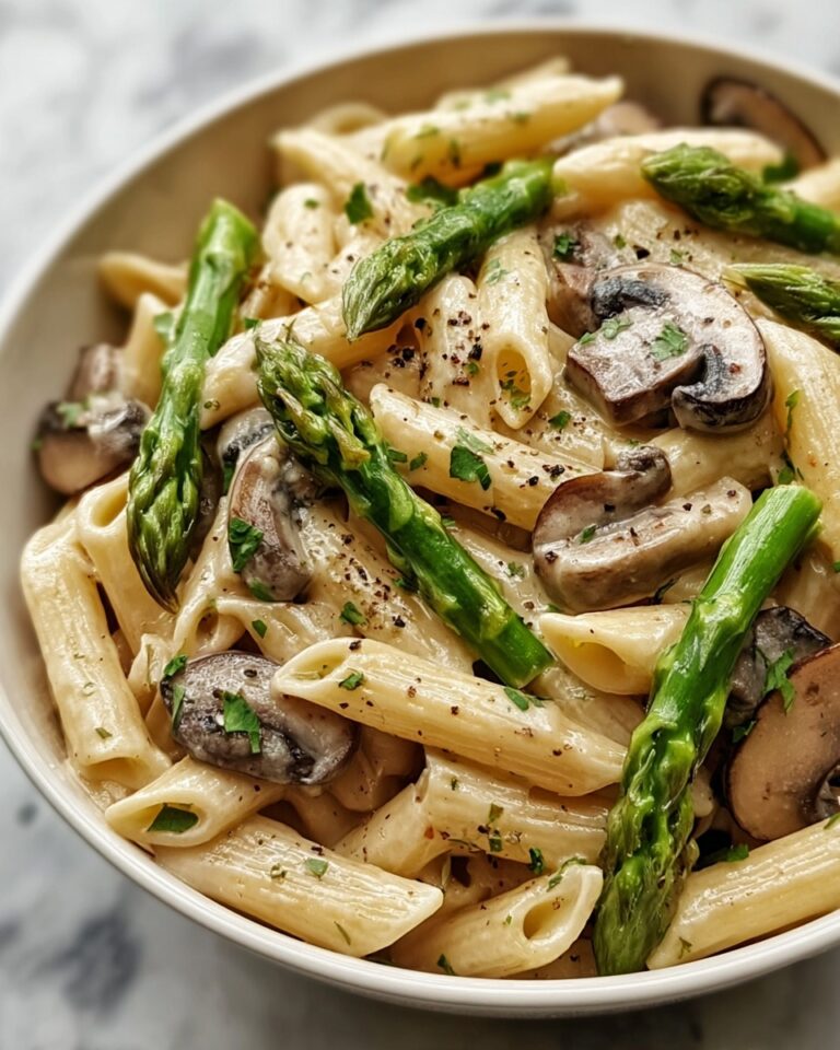 Creamy Mushroom and Asparagus Chicken Penne Recipe