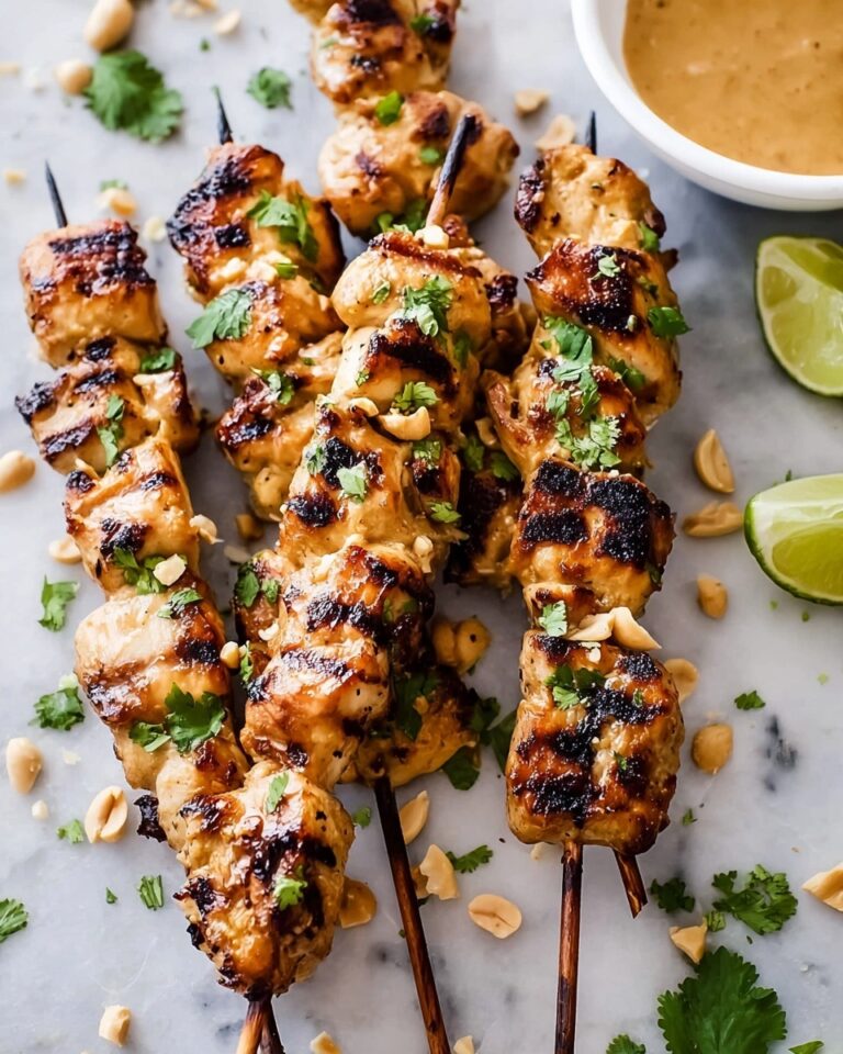 Grilled Chicken Satay with Creamy Peanut Sauce Recipe