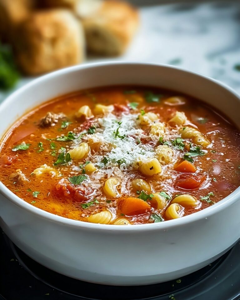 Beef & Tomato Macaroni Soup Recipe