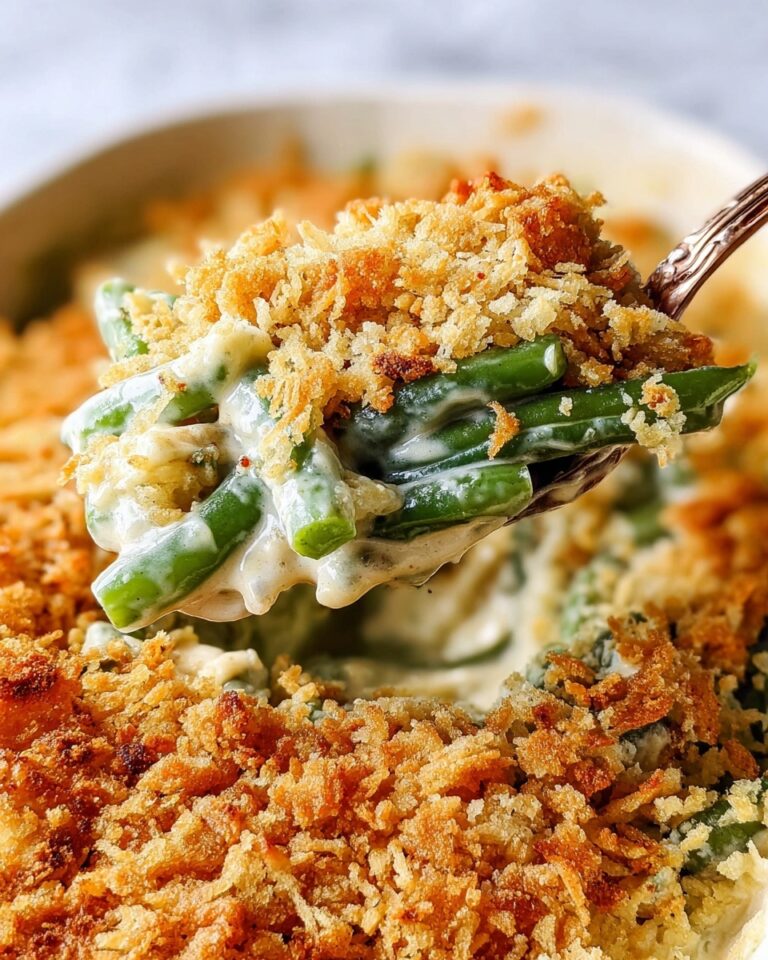 Creamy Green Bean Casserole with Mushrooms and Parmesan Recipe