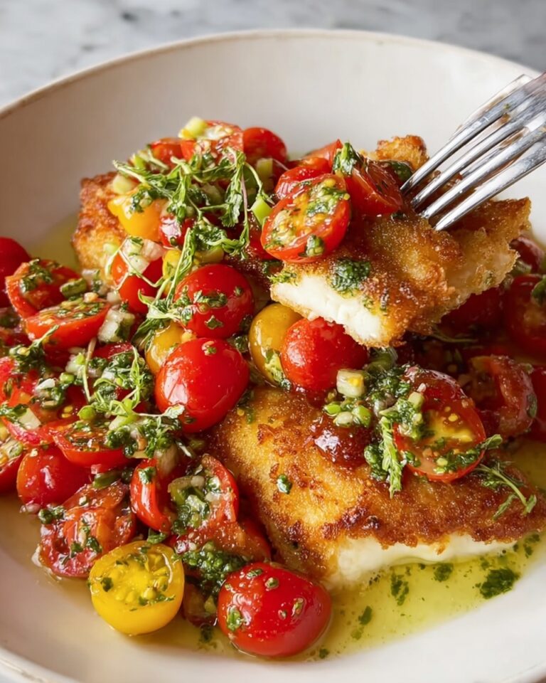 Chicken Cutlets with Summery Tomato & Nectarine Salad Recipe